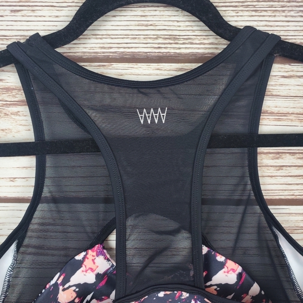 Wicked Weasel Womens Large Sexy 717 Electra Pink Print & Black Sports Bra #77 - Picture 9 of 10